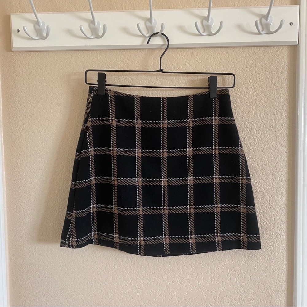 Reformation plaid mini skirt